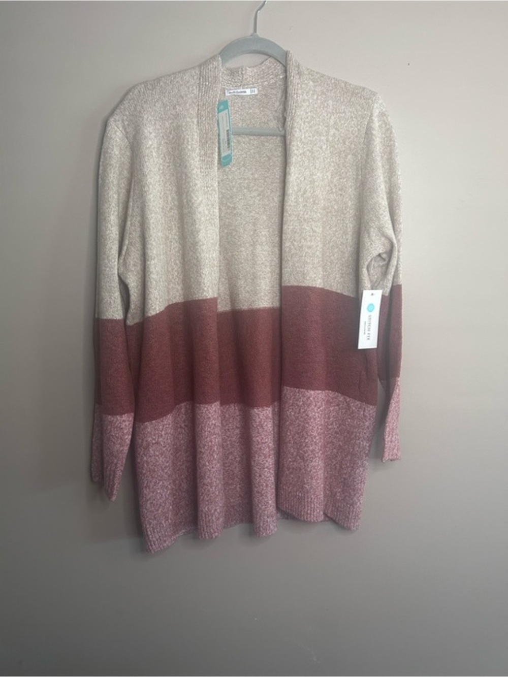 Pink Clover Colorblock Open-Front Cardigan Stitch Fix XXL New NWT